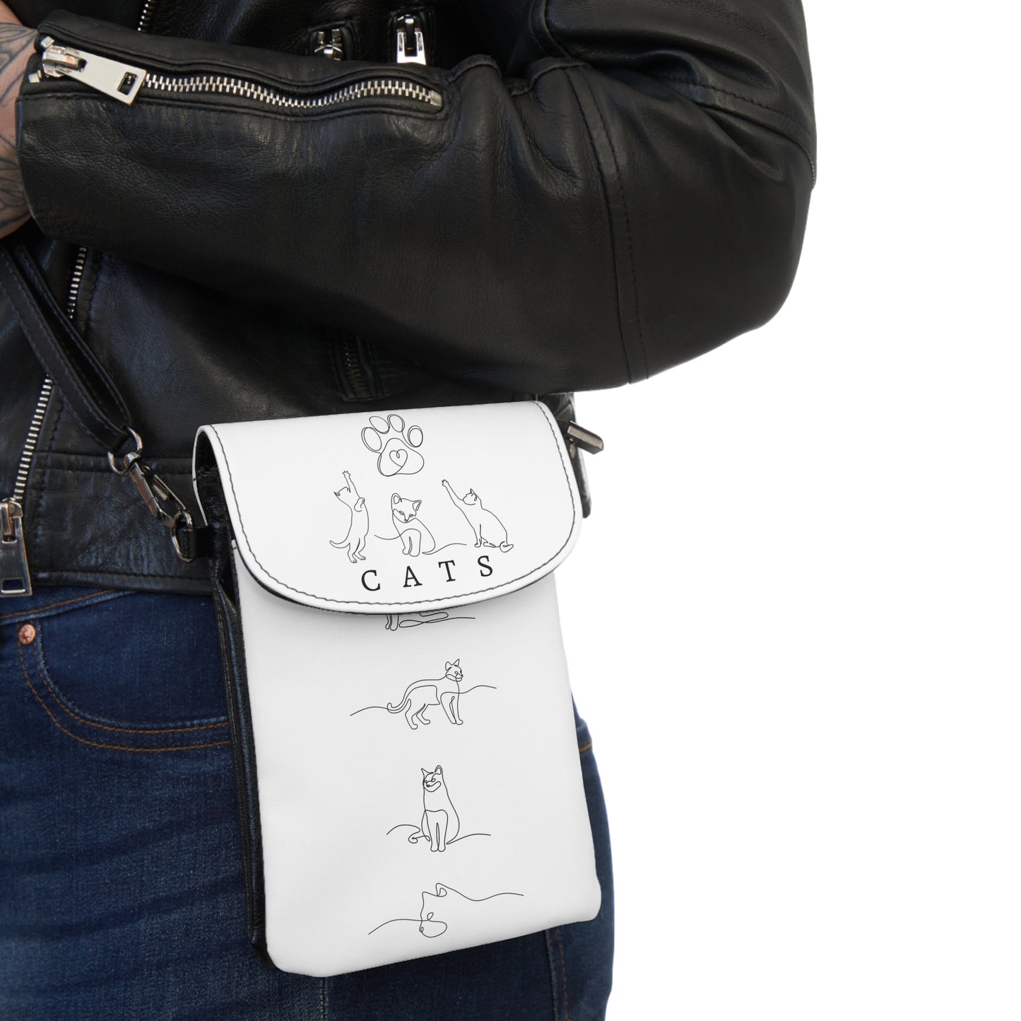 Small Cursive Cats Bag
