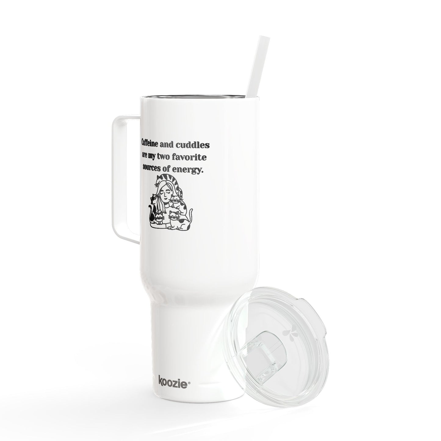 Caffeine & Cuddles Insulated Tumbler with Lid, 40oz