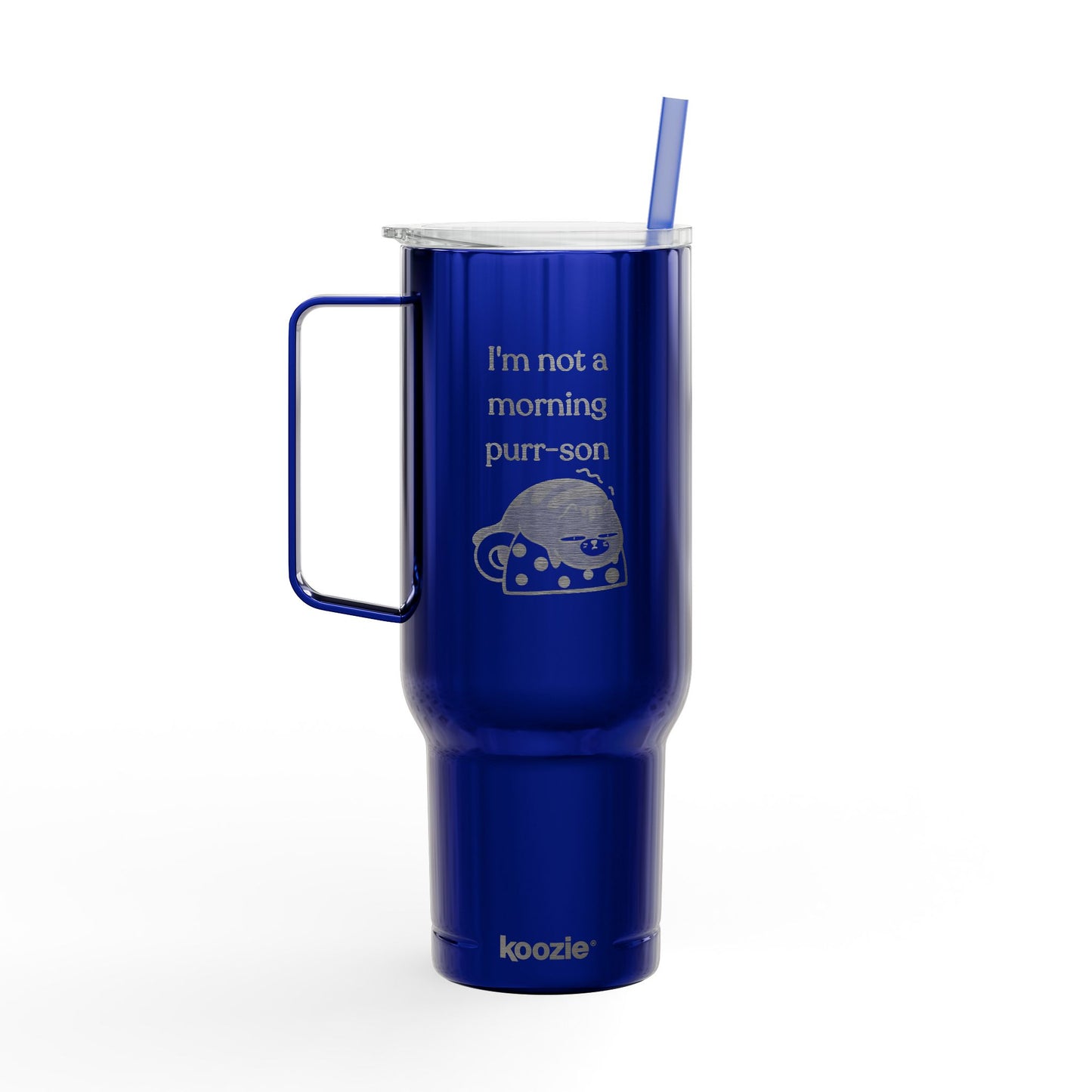 I'm Not A Morning Purr-son Insulated Tumbler with Lid, 40oz (Engraving)