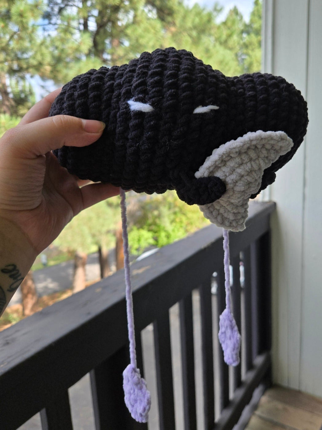 Black Cloud Holding The Moon Plush