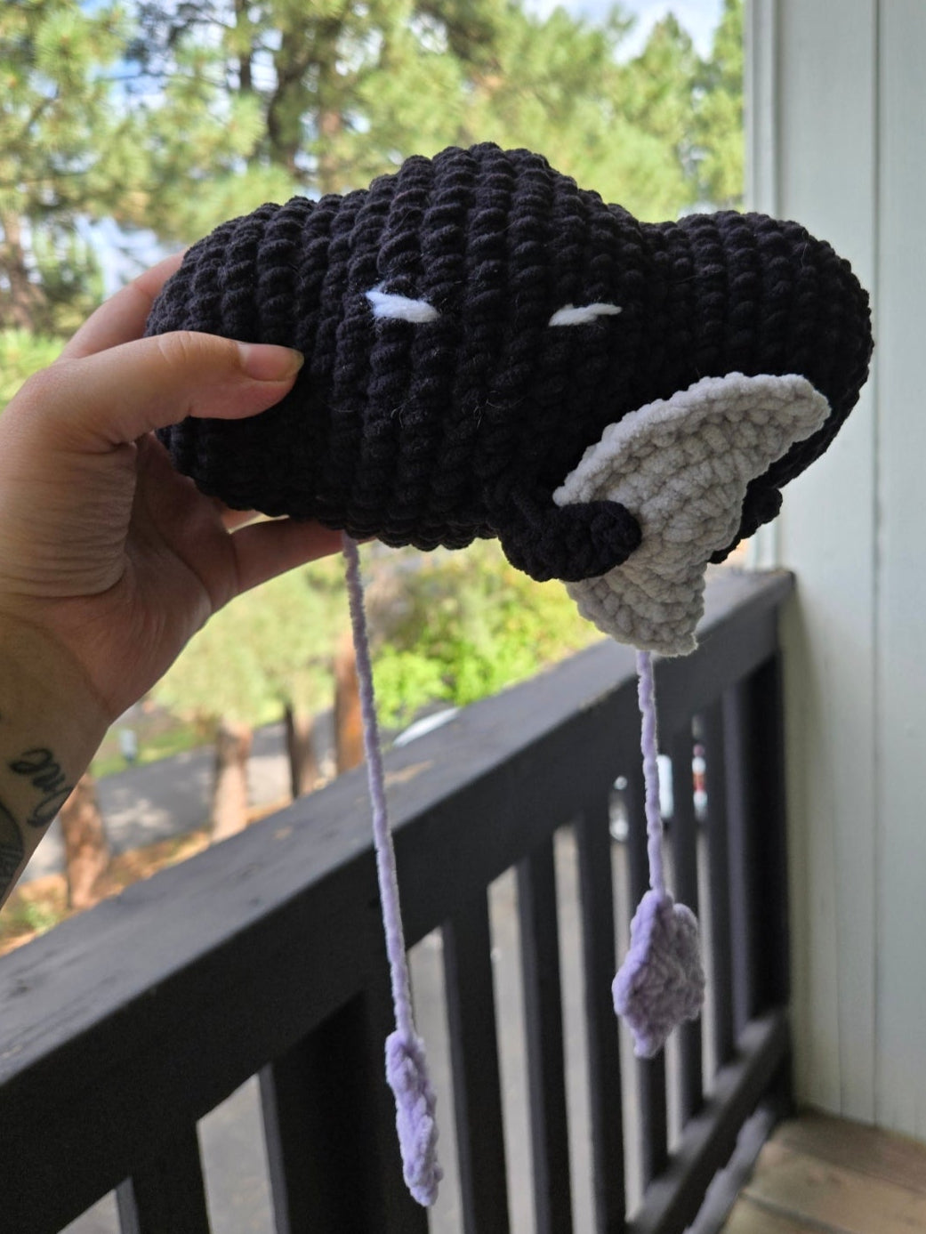 Black Cloud Holding The Moon Plush
