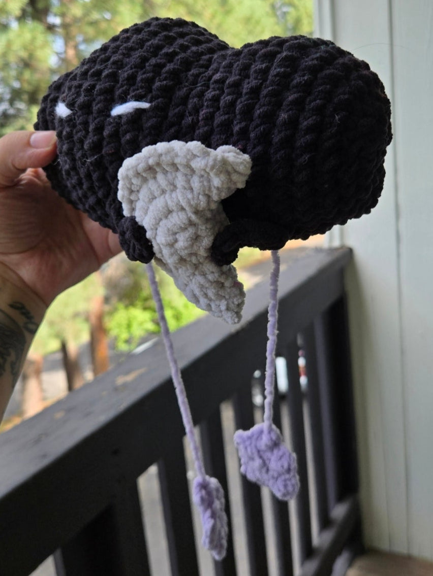 Black Cloud Holding The Moon Plush