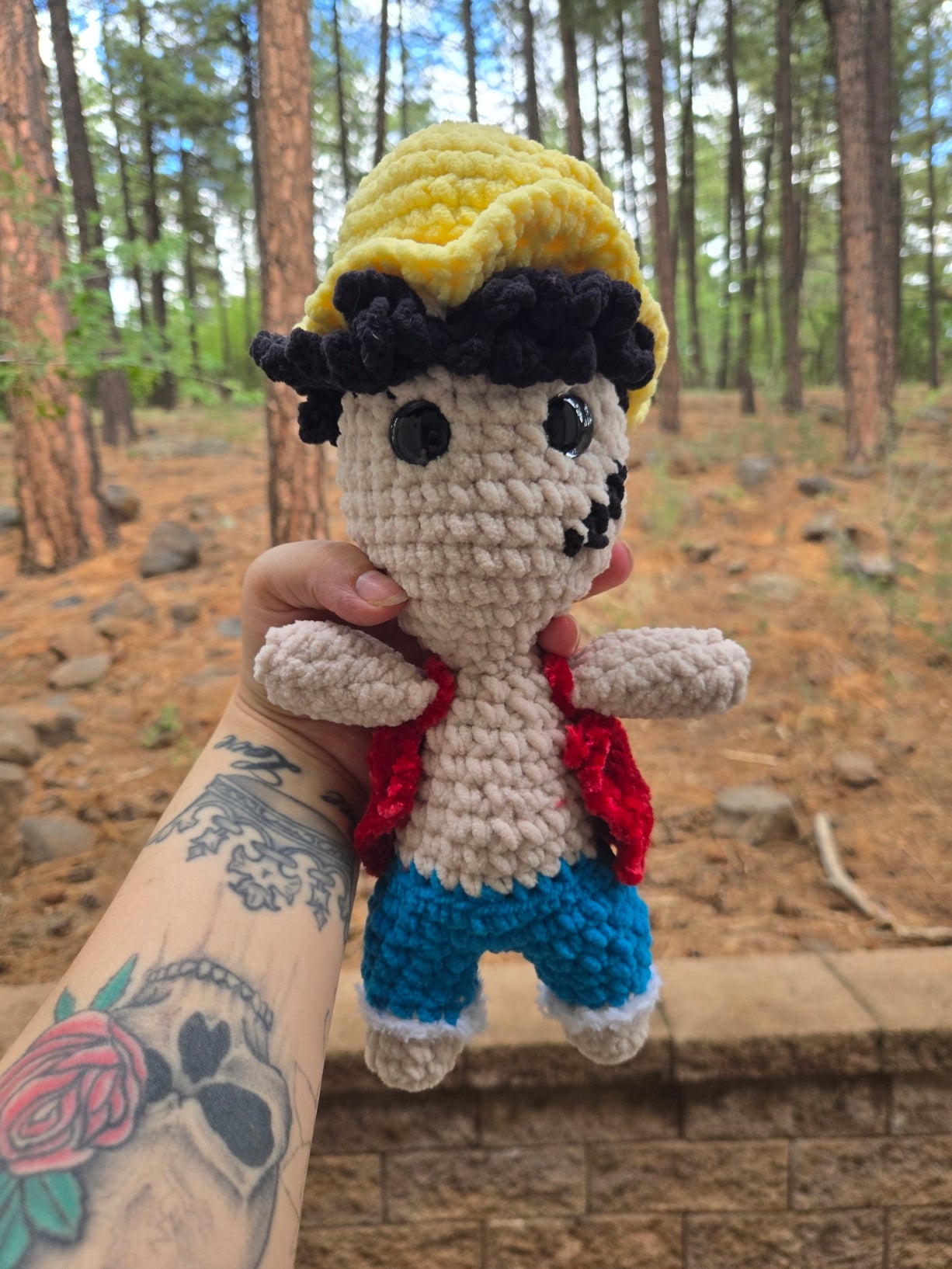 Luffy Inspired Crochet Doll
