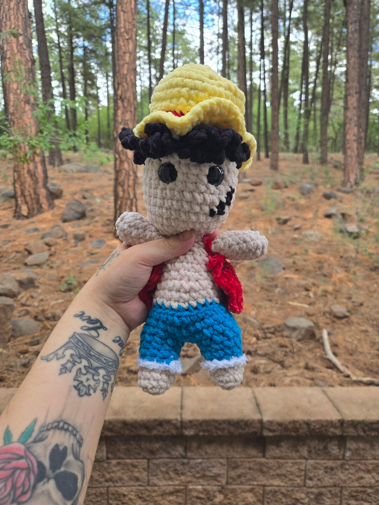 Luffy Inspired Crochet Doll