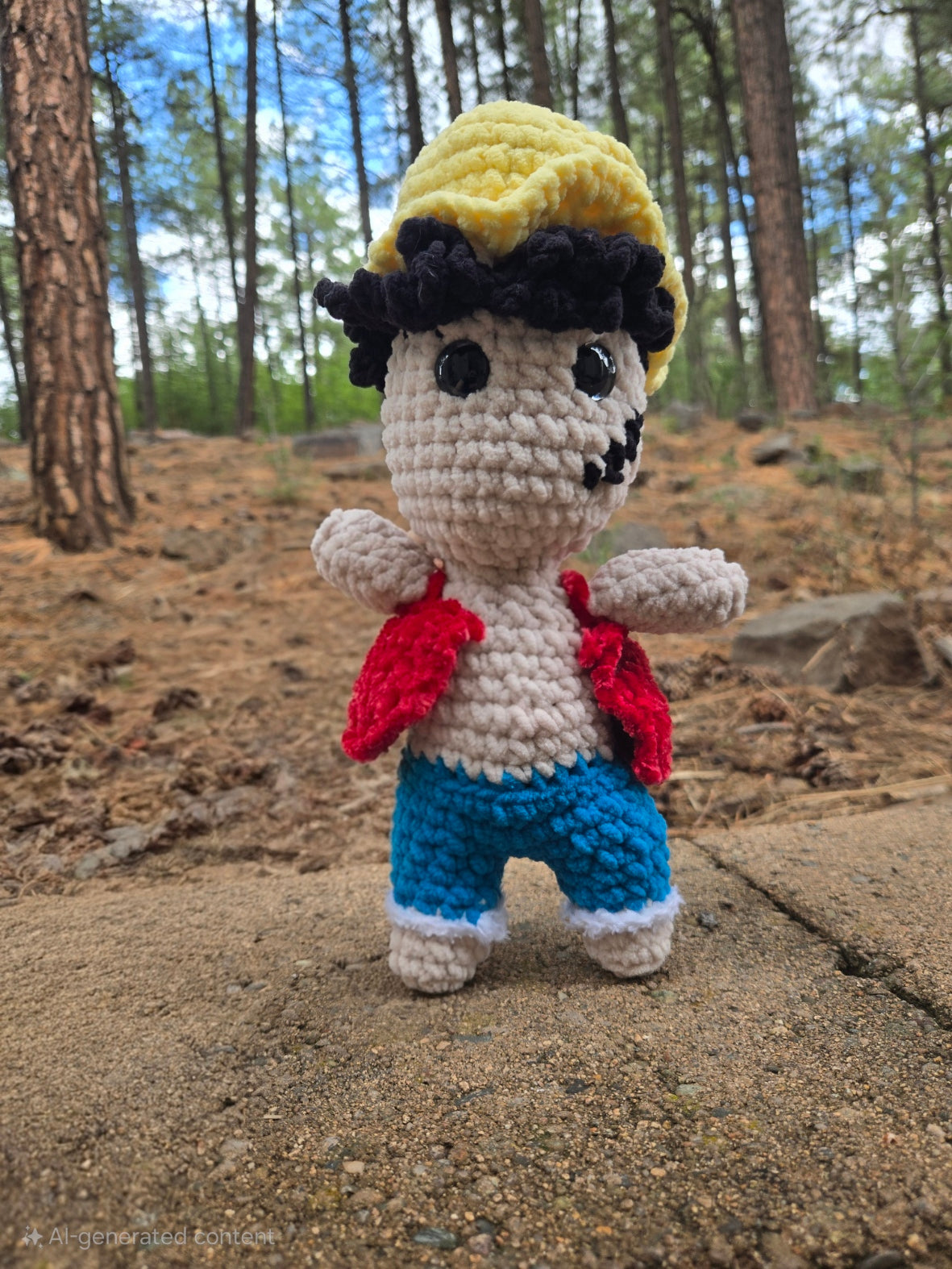 Luffy Inspired Crochet Doll