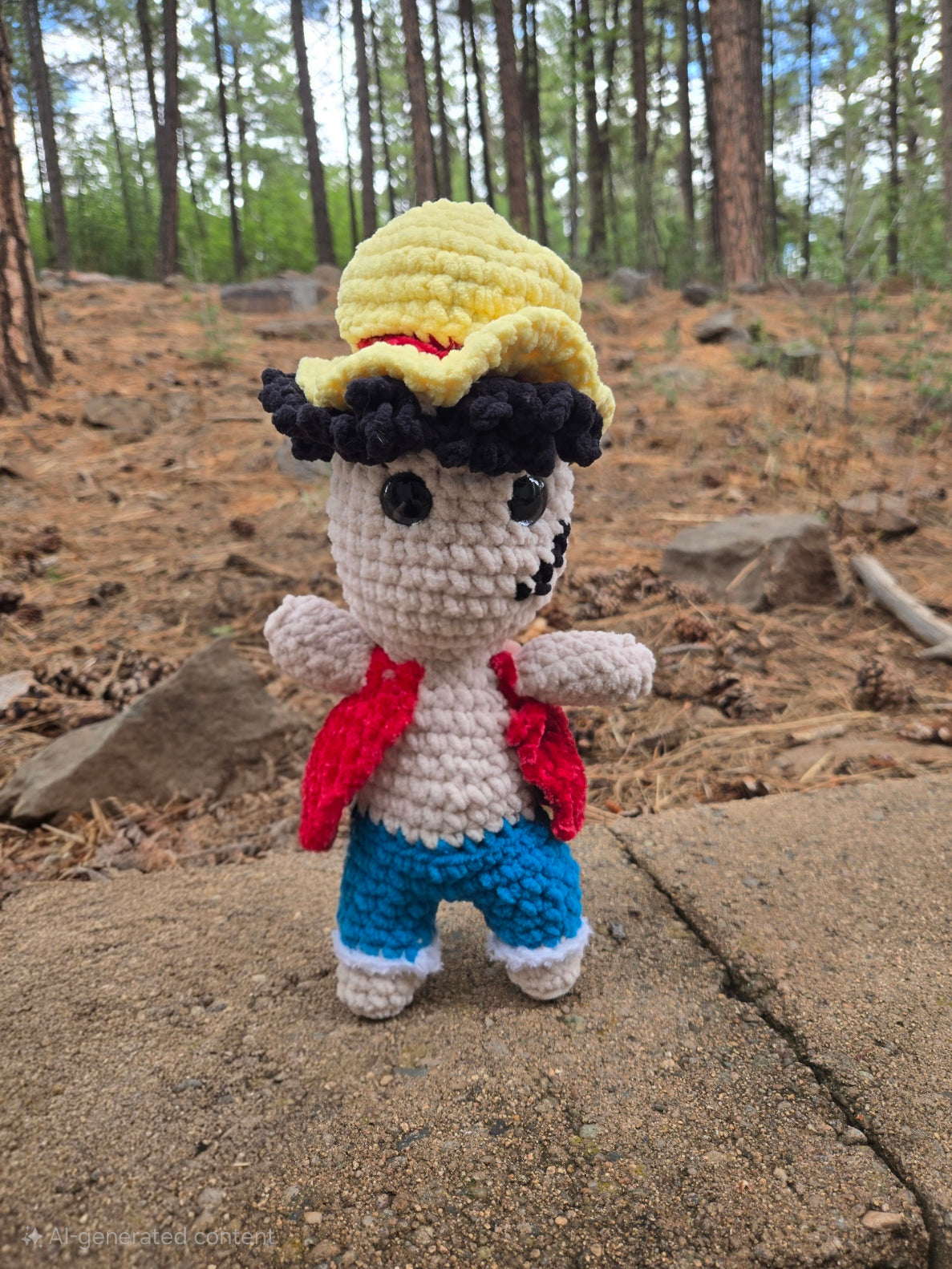 Luffy Inspired Crochet Doll