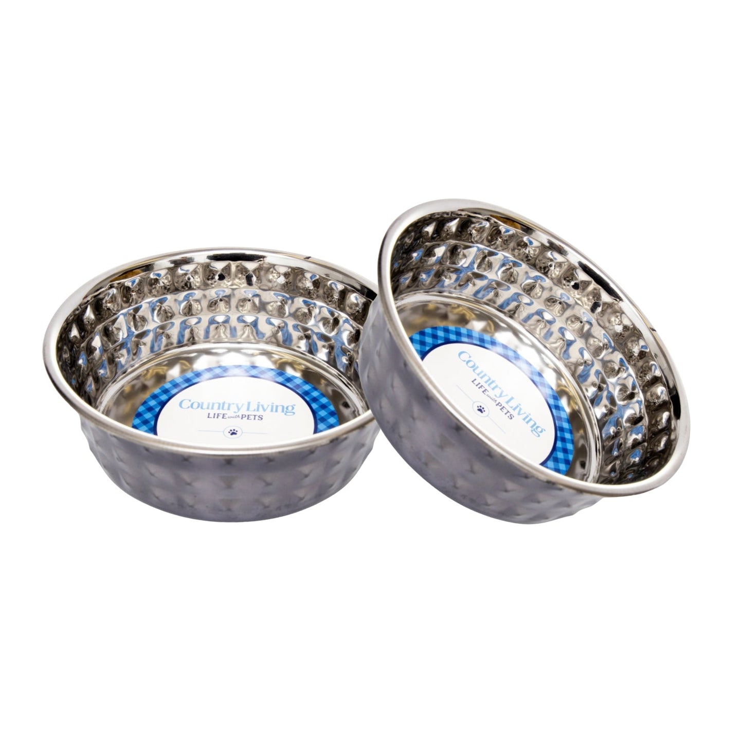 Country Living Set of 2 Hammered Stainless Steel Bowls – Black Pearl