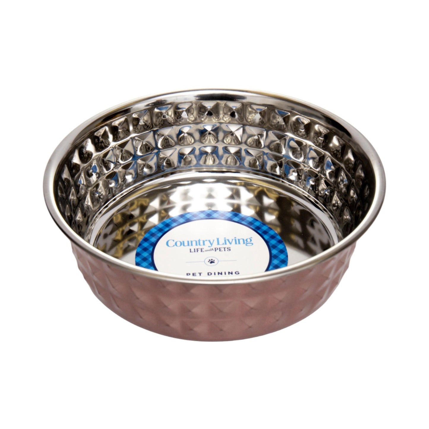 Country Living Set of 2 Hammered Stainless Steel Bowls – Rose Quartz/64oz