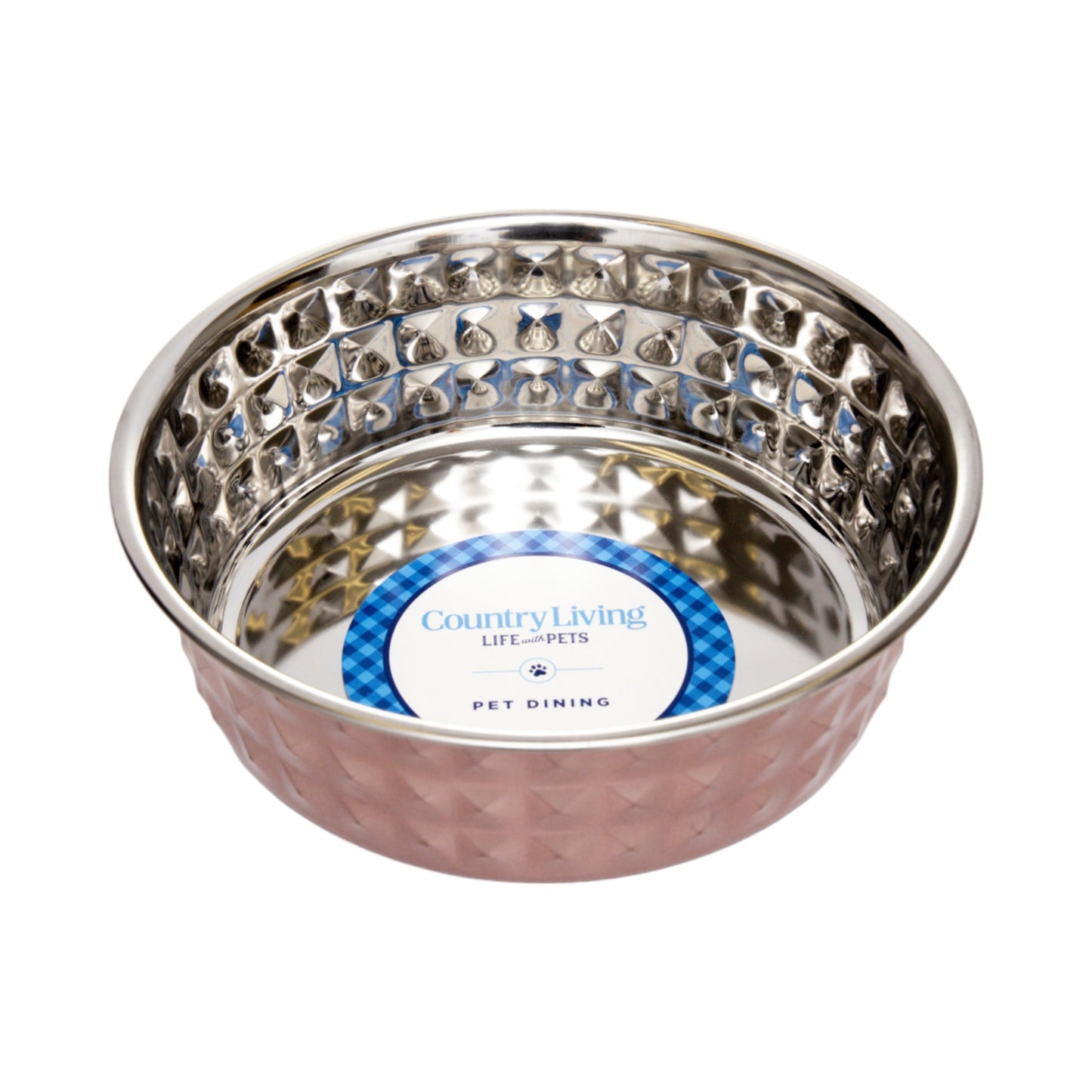 Country Living Set of 2 Hammered Stainless Steel Bowls – Rose Quartz/64oz