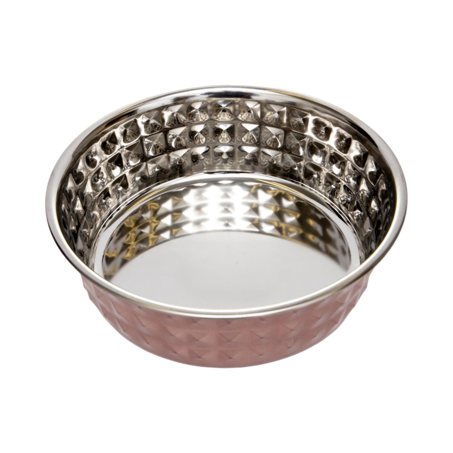 Country Living Set of 2 Hammered Stainless Steel Bowls – Rose Quartz/64oz