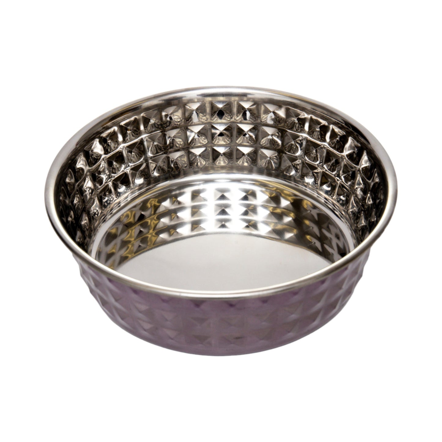 Country Living Set of 2 Hammered Stainless Steel Pet Bowls – Lavender