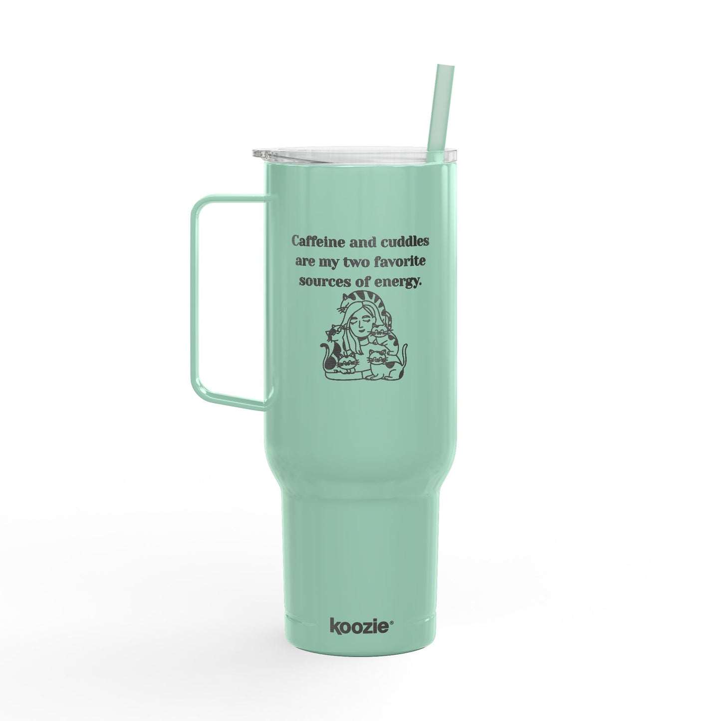 Caffeine & Cuddles Insulated Tumbler with Lid, 40oz