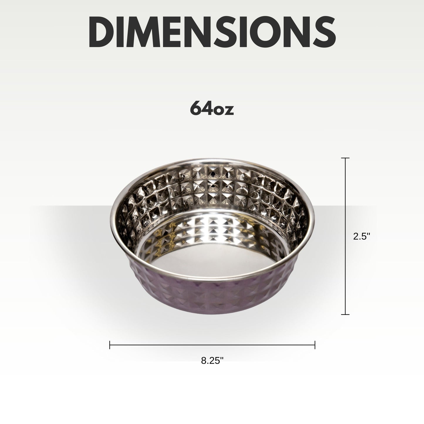 Country Living Set of 2 Hammered Stainless Steel Pet Bowls – Lavender