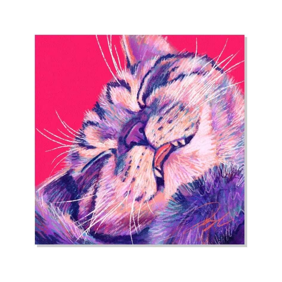 Close Encounters Collection - "Eepy" Non-Holographic Matte Sticker - Close Up of a Sleepy Cat