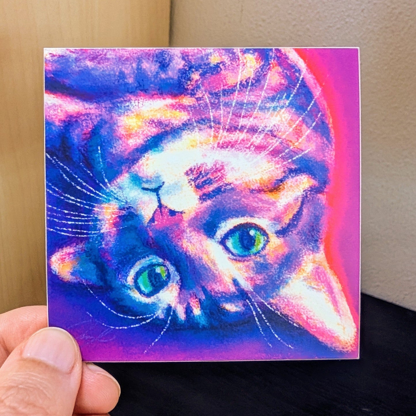 Feline Flows and Poses Collection - "Flop" Non-Holographic Matte Sticker - Sticker of a Cat Laying Down