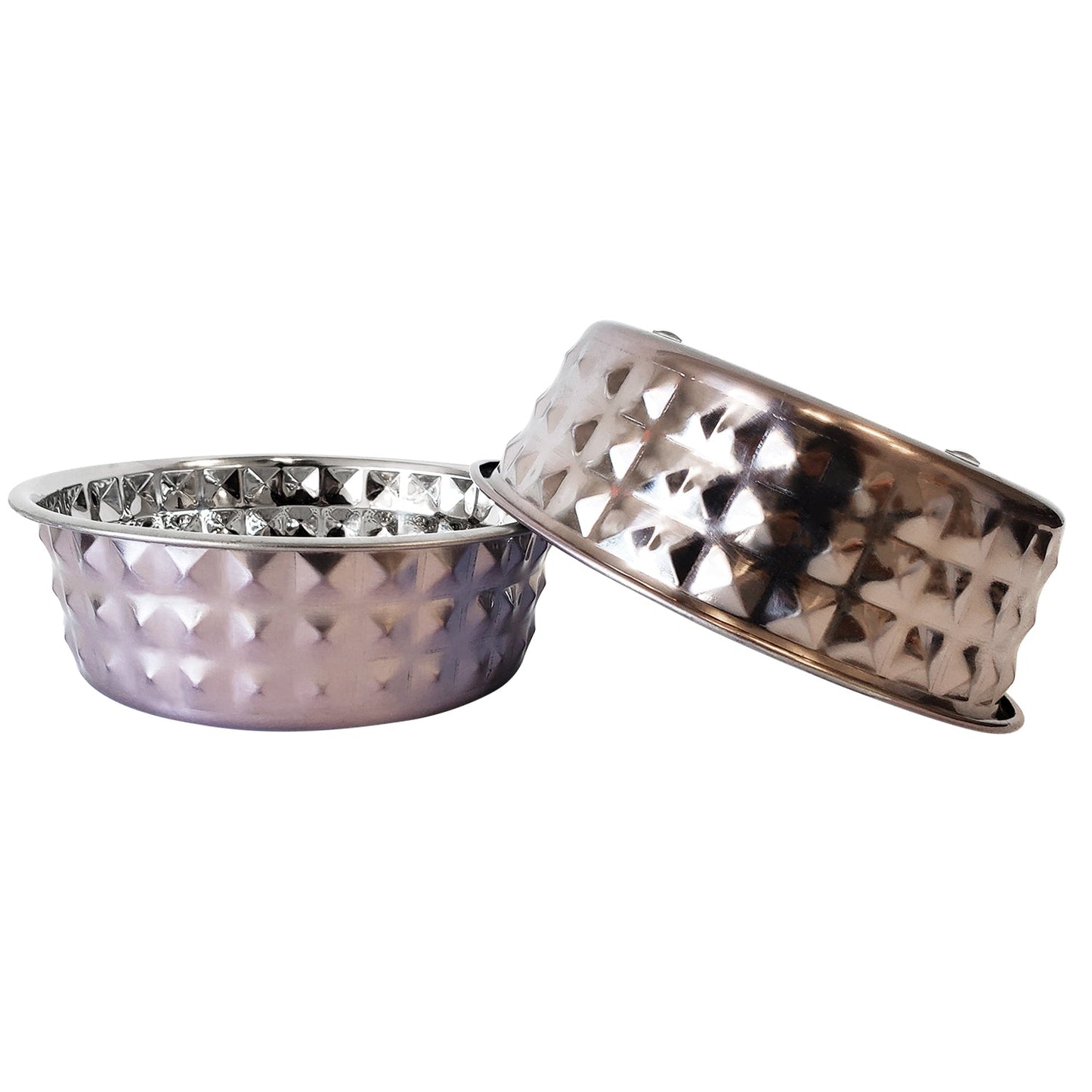 Country Living Set of 2 Hammered Stainless Steel Pet Bowls – Lavender