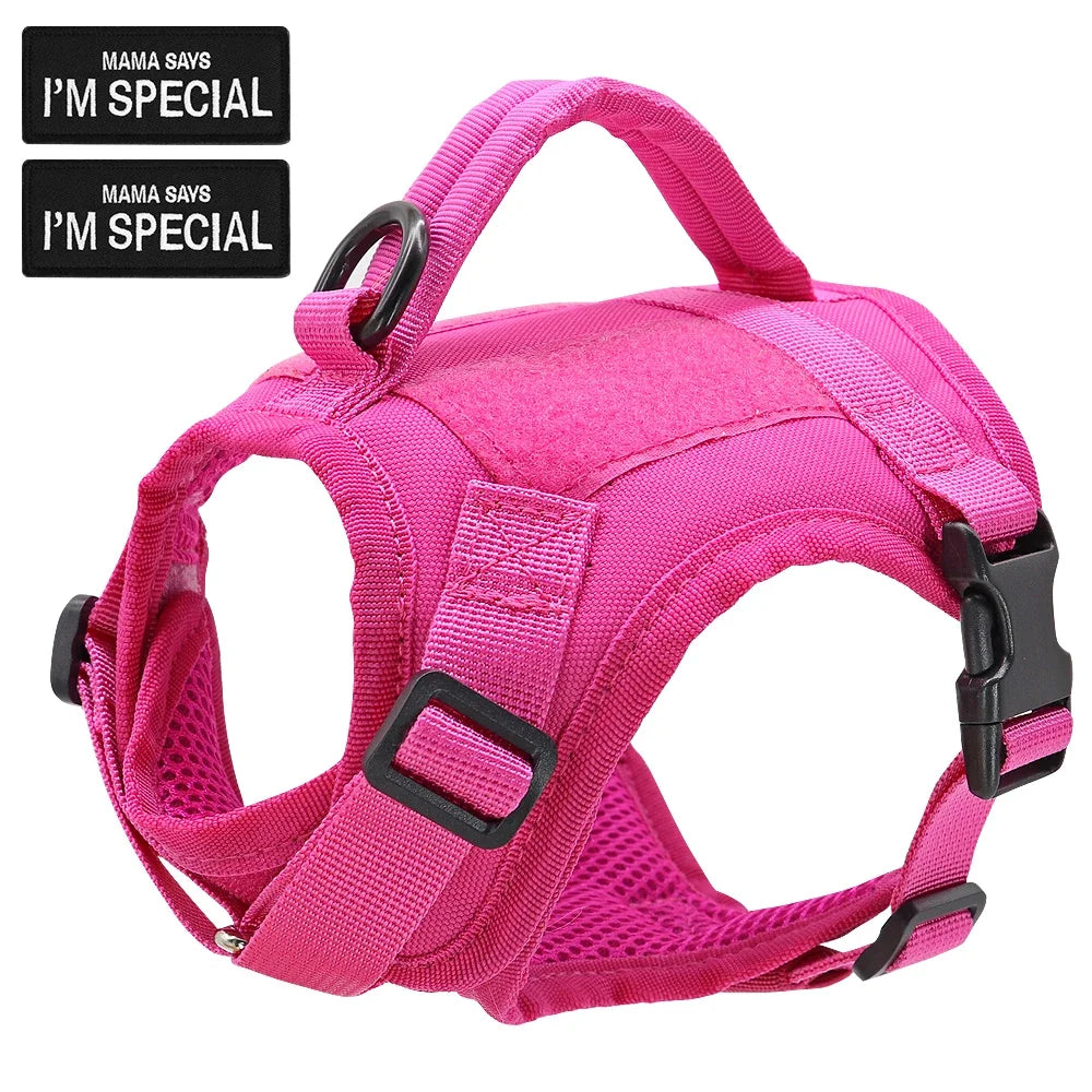 Nylon Cat Harness Vest with 2 Sticker Military Tactical Cats Harness With Handle