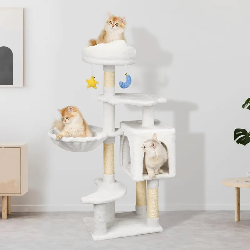 Cloud-Shaped Cat Tree for Kittens, 43" Tall for Small Cats