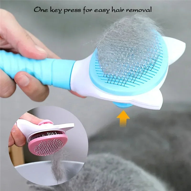 High Quality Pet Comb for Clean Cats & Dogs - Self-Cleaning & Professional - Perfect for Grooming and Bathing!