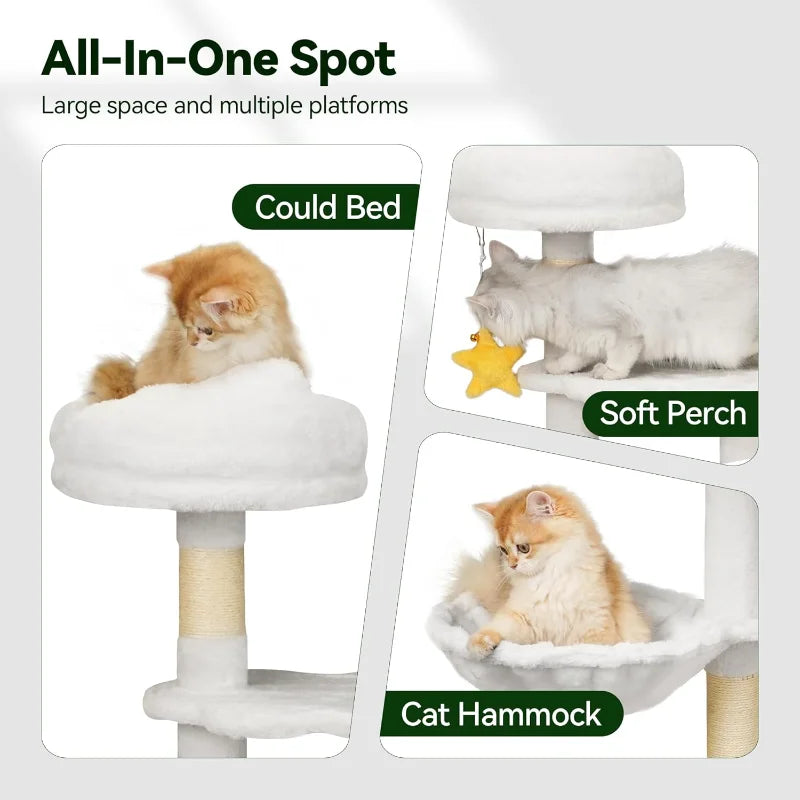 Cloud-Shaped Cat Tree for Kittens, 43" Tall for Small Cats