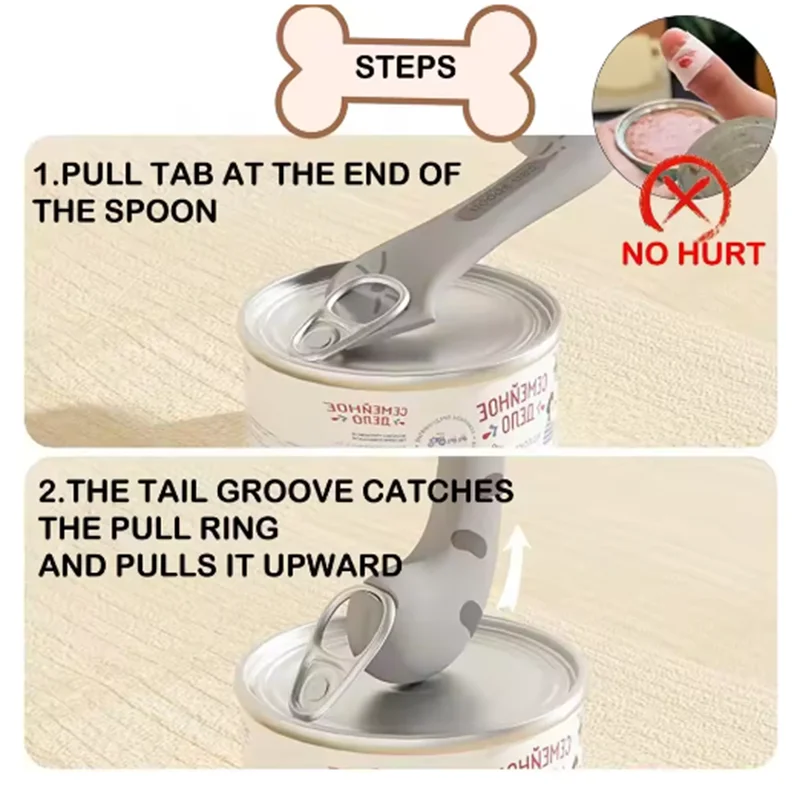 Pet canned sealed lid for cats canned cat food and spoon