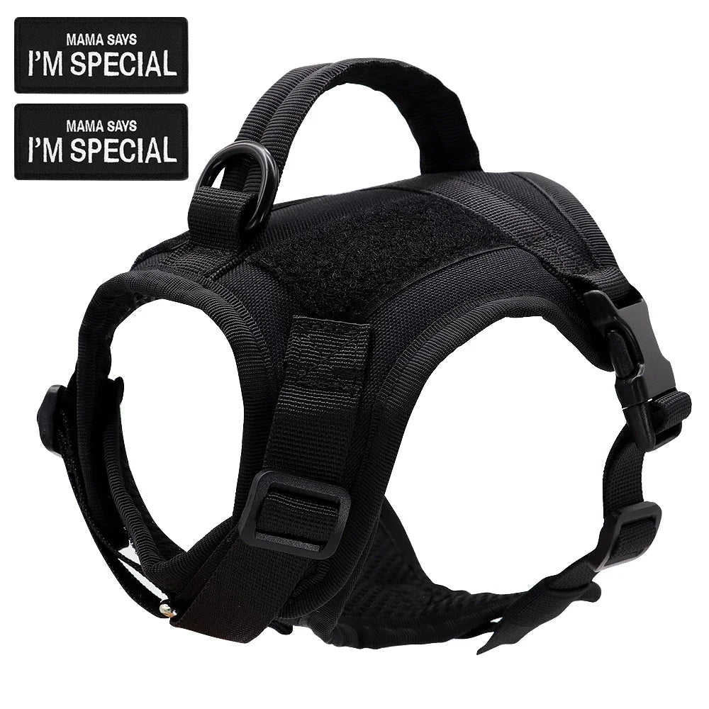 Nylon Cat Harness Vest with 2 Sticker Military Tactical Cats Harness With Handle