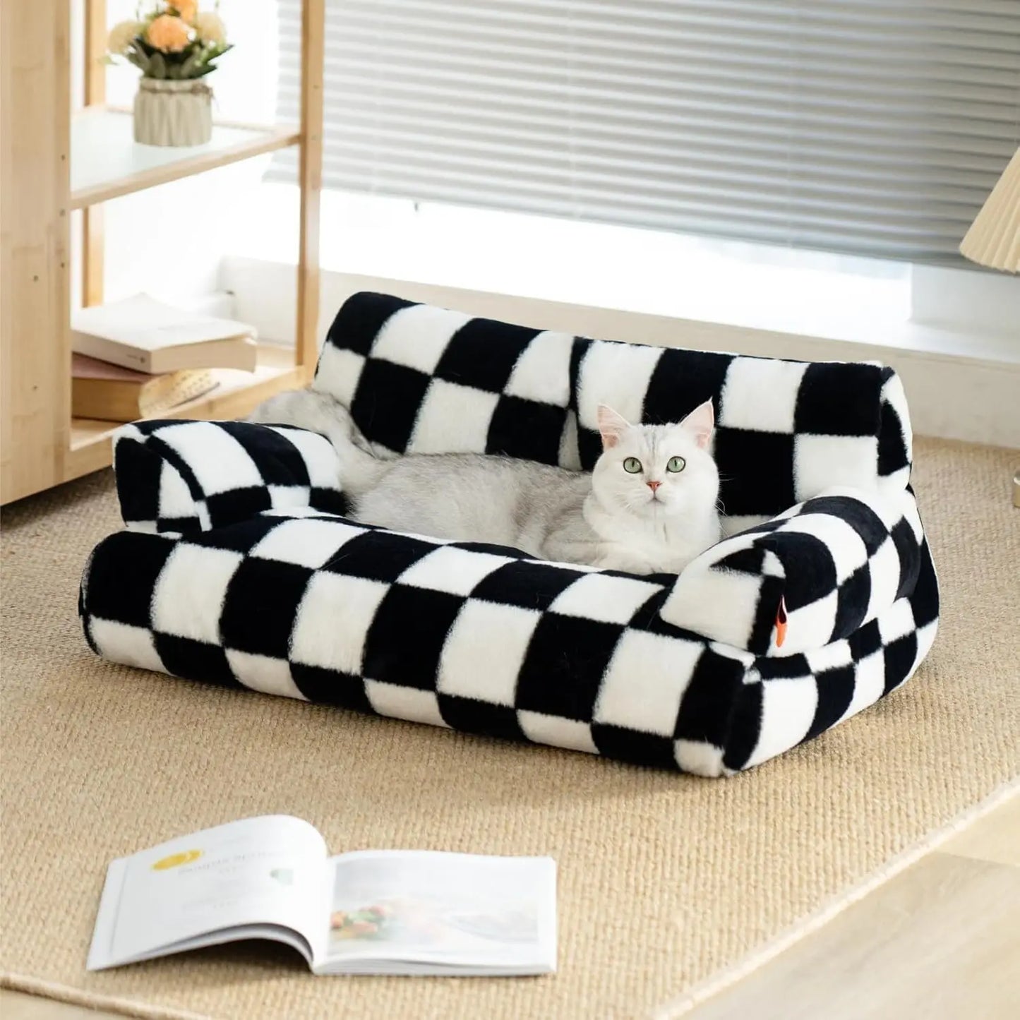 Pet Couch Bed 26×19×13 Inch Washable Cat Beds for Medium Small Dogs Cat up to 25 lbs