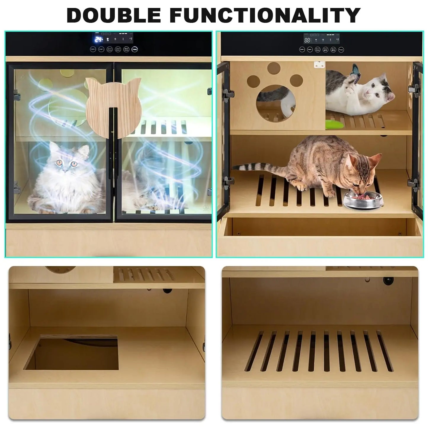Pet Dryer Box for Cats and Small Dogs, Ultra Quiet 360°Drying Machine, Cat Dryer Box with Smart Temperature