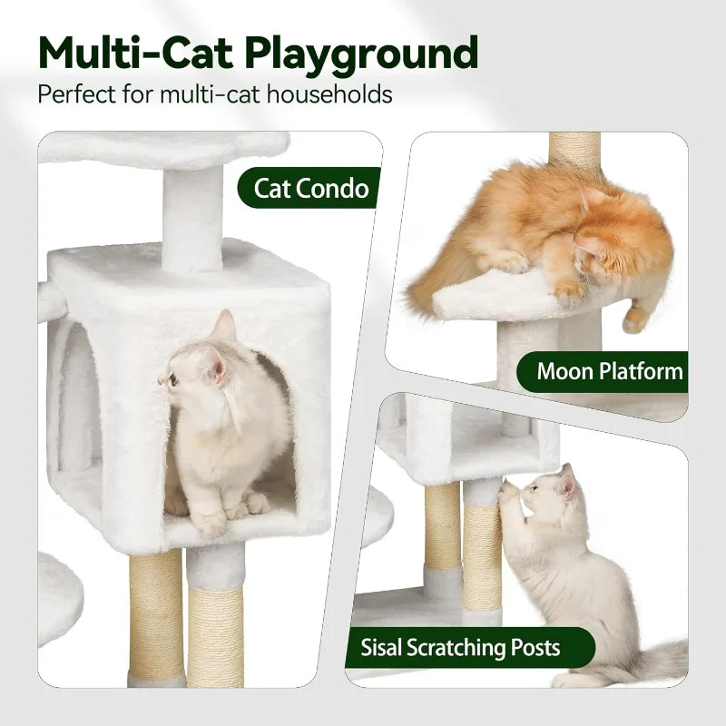 Cloud-Shaped Cat Tree for Kittens, 43" Tall for Small Cats