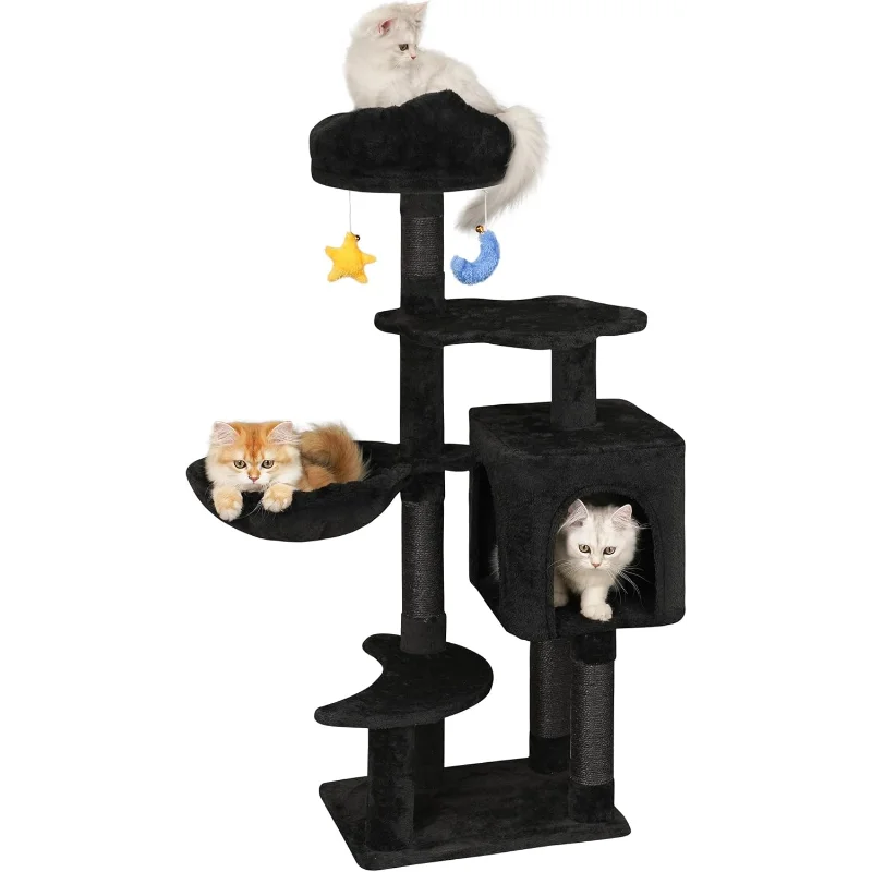 Cloud-Shaped Cat Tree for Kittens, 43" Tall for Small Cats