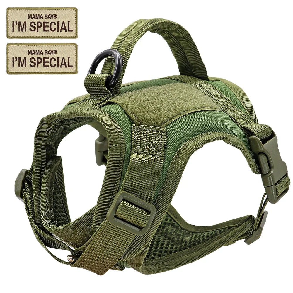 Nylon Cat Harness Vest with 2 Sticker Military Tactical Cats Harness With Handle