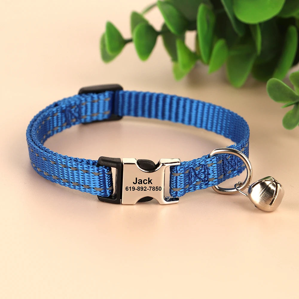 Personalized Cat Collar Reflective Nylon