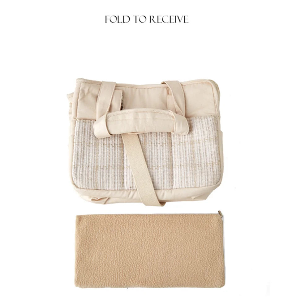 Portable Cotton Canvas Cat Shoulder Bag
