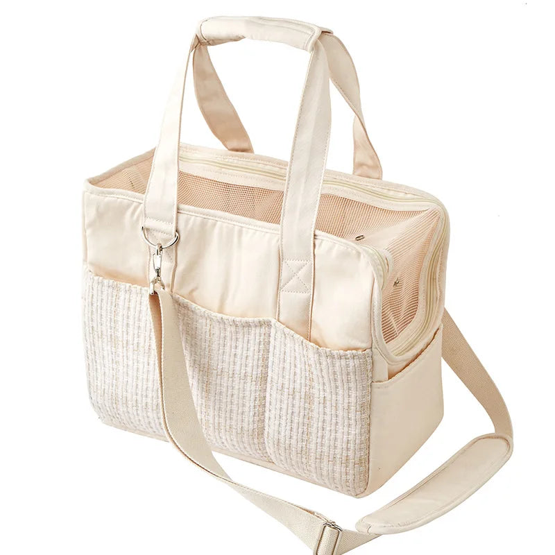 Portable Cotton Canvas Cat Shoulder Bag