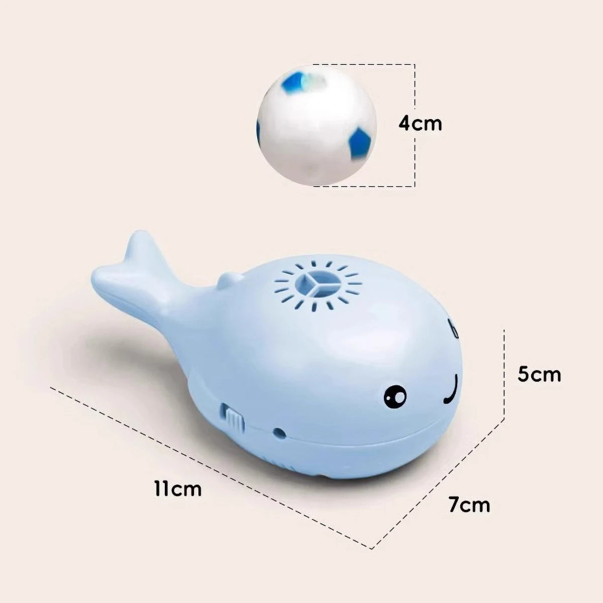 Electric Floating Ball Cat Toy - Whale - shaped, USB - powered, Dual - function Fan, Portable & 3C Certified Pet Toy