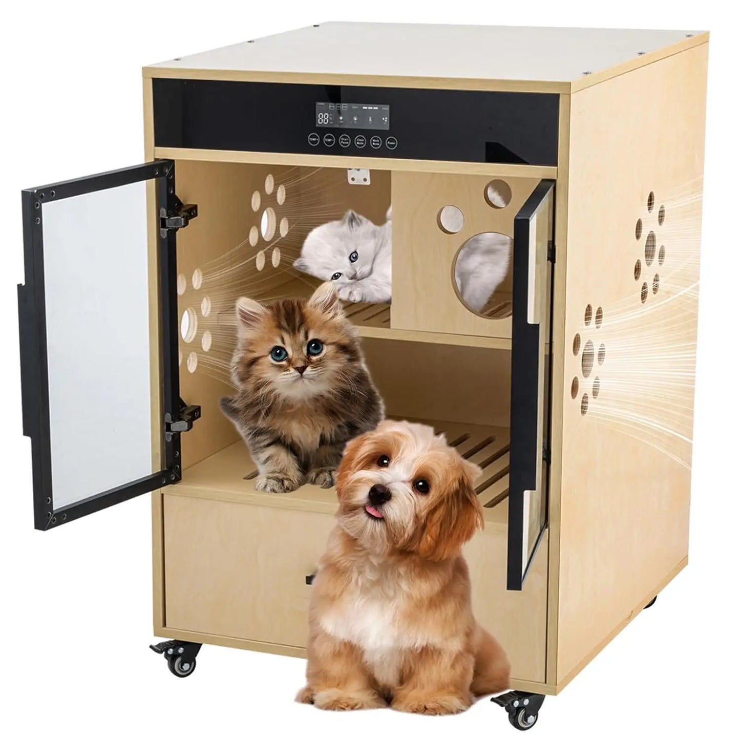 Pet Dryer Box for Cats and Small Dogs, Ultra Quiet 360°Drying Machine, Cat Dryer Box with Smart Temperature