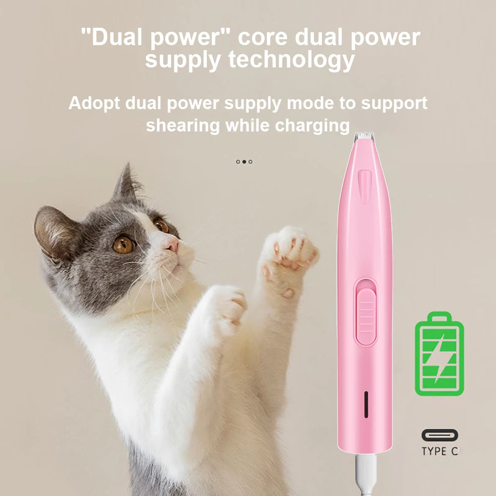 Electric Pet Claw Hair Trimmer with LED Light