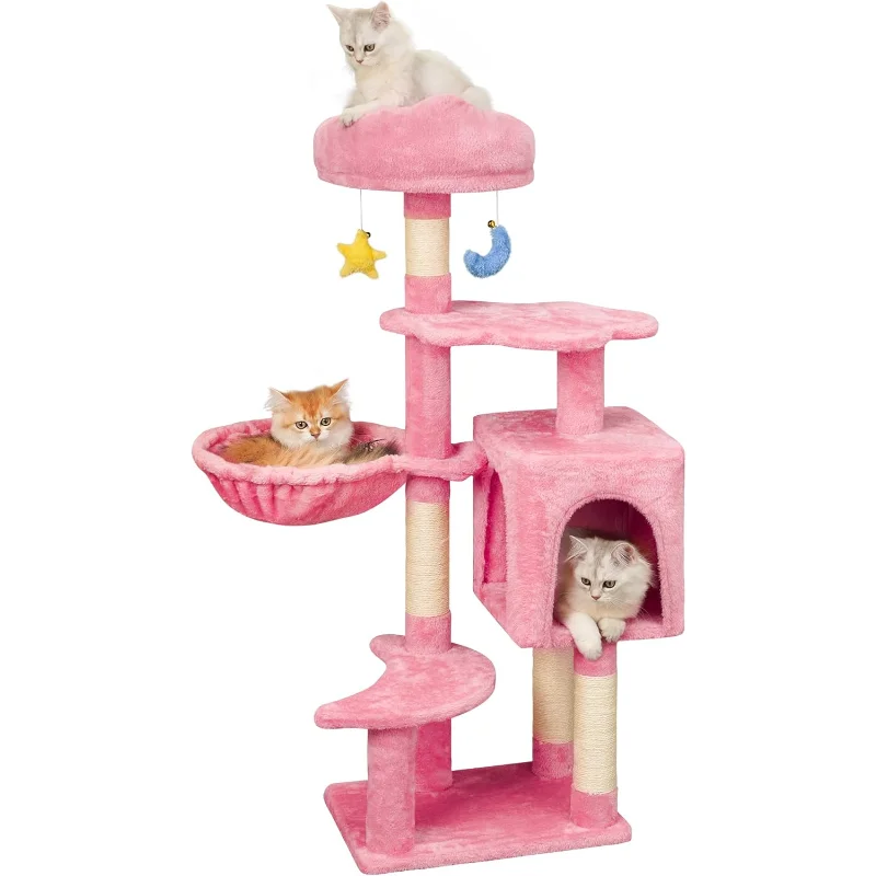 Cloud-Shaped Cat Tree for Kittens, 43" Tall for Small Cats