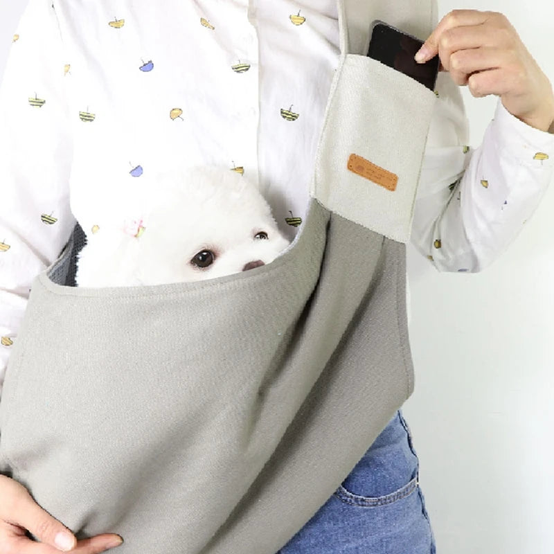 Puppy/ Kitten Carrier Outdoor Travel Handbag Canvas Single Shoulder Cat Bag Sling Comfort Tote Bag Breathable