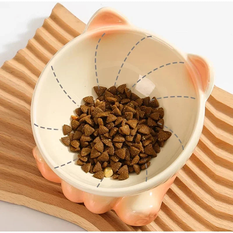 New Cute Ceramic Gradient Cat Bowl Food Anti-tipping