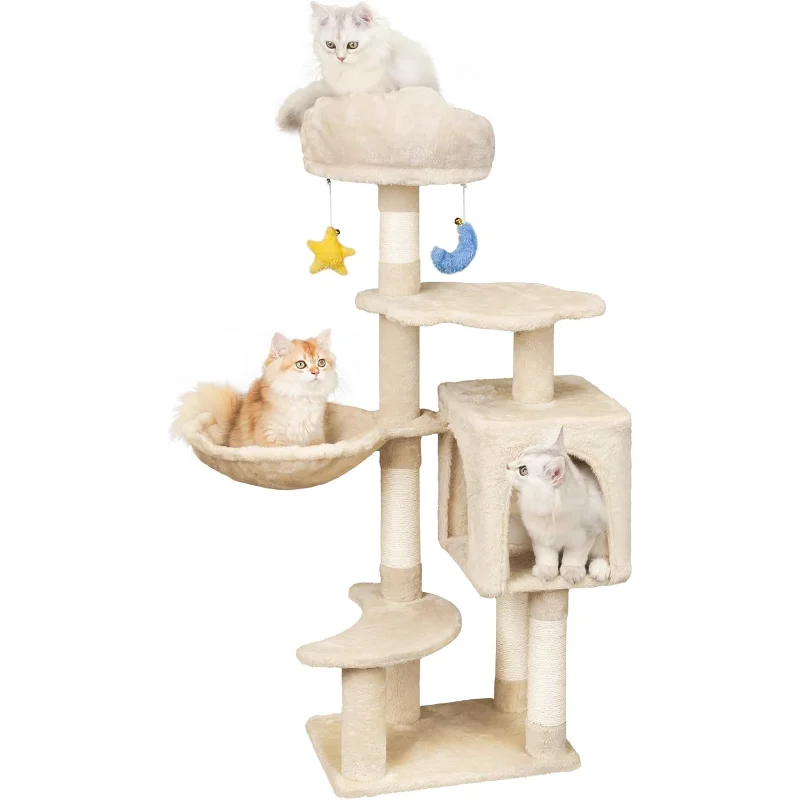 Cloud-Shaped Cat Tree for Kittens, 43" Tall for Small Cats
