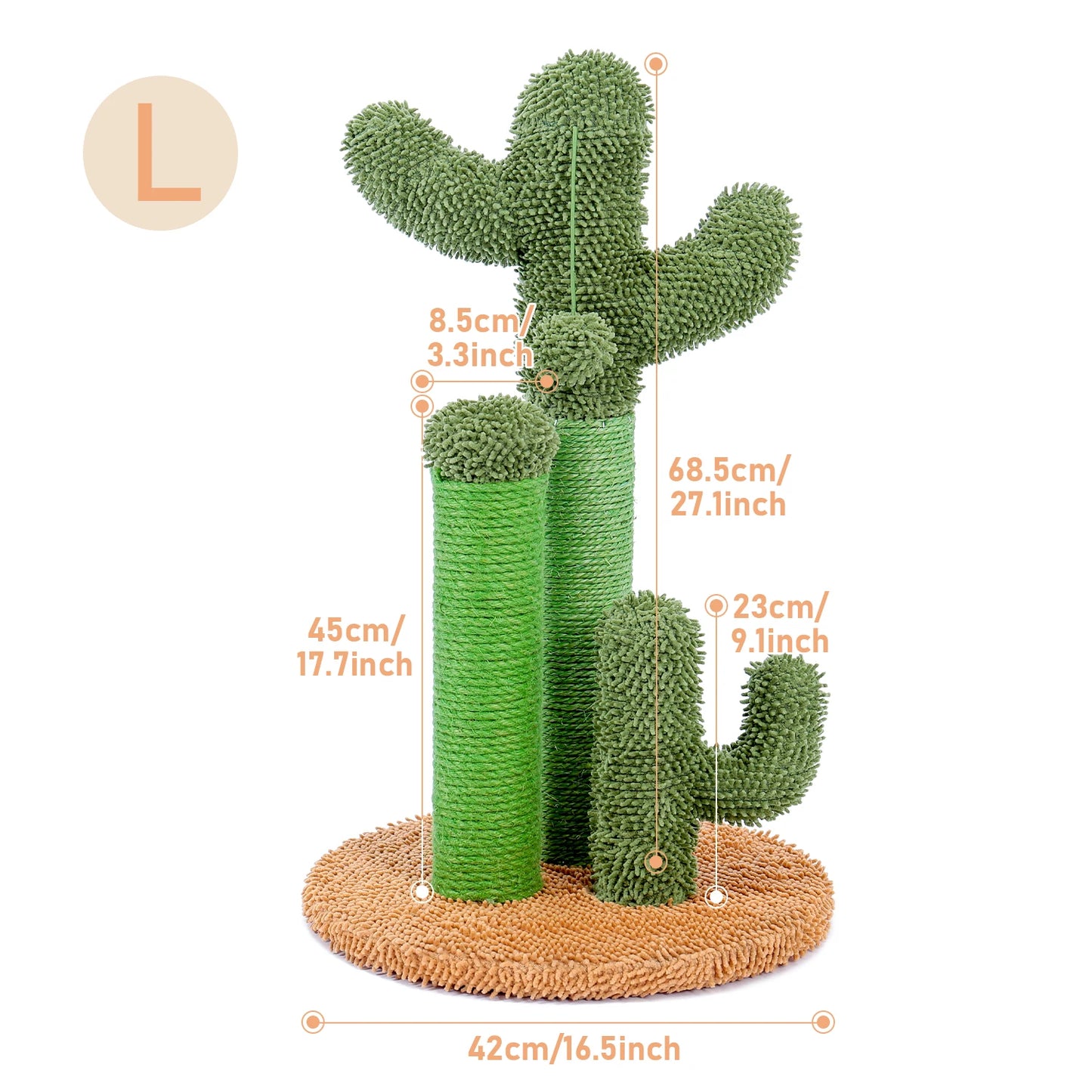 Cactus Cat Scratcher With Interactive Dangling Ball
