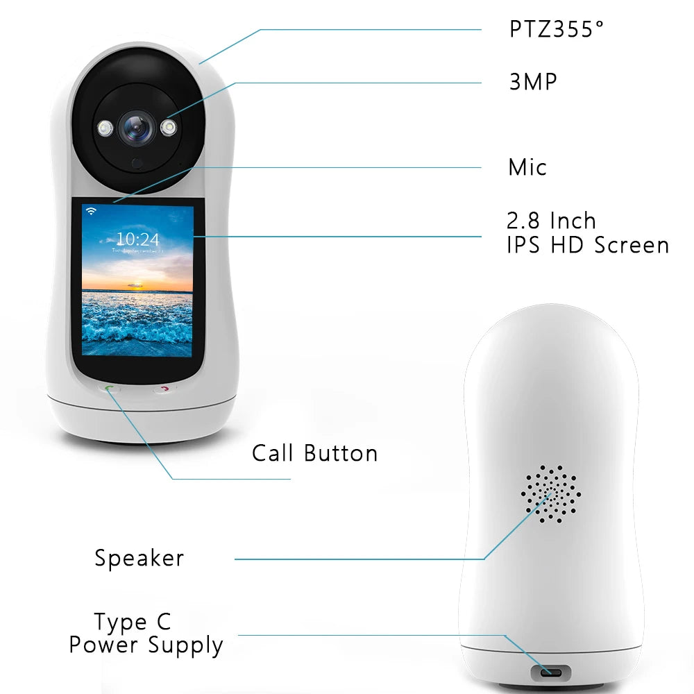 Wifi Camera Video Call with 2.8 Inch IPS Screen