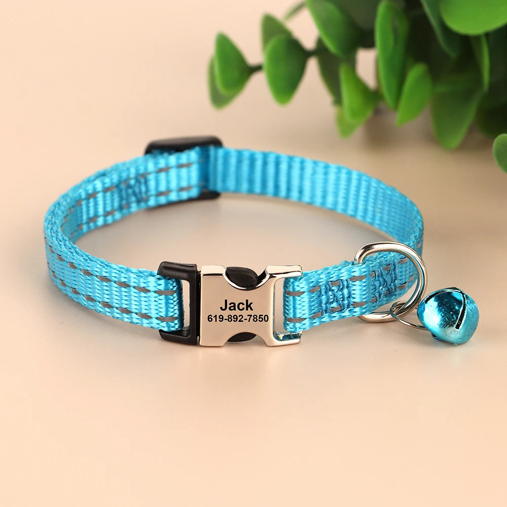 Personalized Cat Collar Reflective Nylon