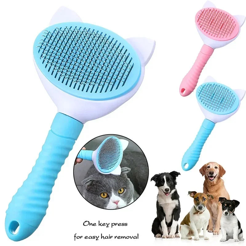 High Quality Pet Comb for Clean Cats & Dogs - Self-Cleaning & Professional - Perfect for Grooming and Bathing!