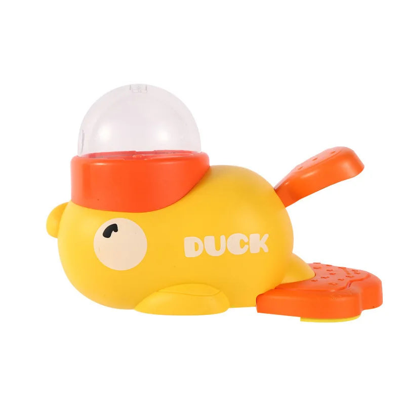 Cat toy feeder yellow duck rotating launcher