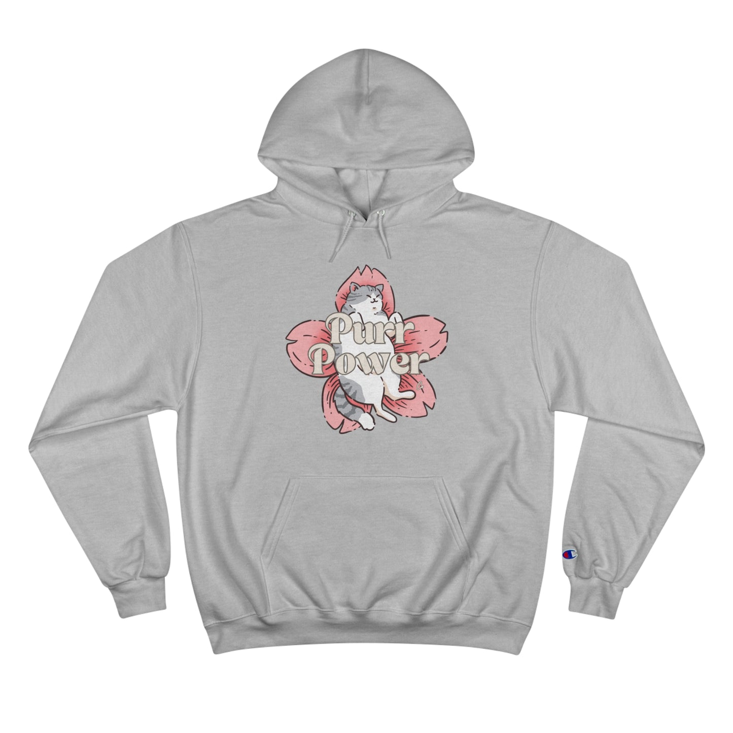 Funny Cat Champion Hoodie by Purr Power Co