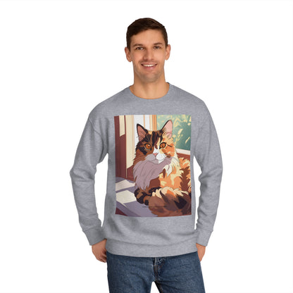 Torti Cat Crew Sweatshirt - Purr Power Co New Merch - Adorable Anime Cat Design