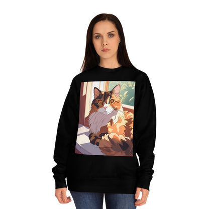 Torti Cat Crew Sweatshirt - Purr Power Co New Merch - Adorable Anime Cat Design