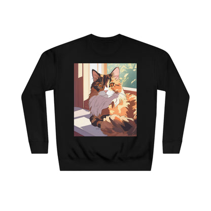 Torti Cat Crew Sweatshirt - Purr Power Co New Merch - Adorable Anime Cat Design